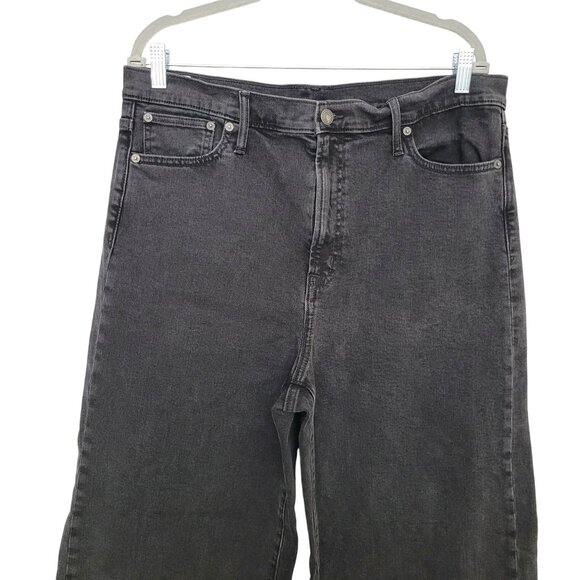 Gap Denim Wide-Leg Sky High Jeans Womens Size 33 / 16R Black - Picture 3 of 7